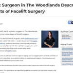 Plastic Surgeon in The Woodlands on Benefits of Facelift Surgery