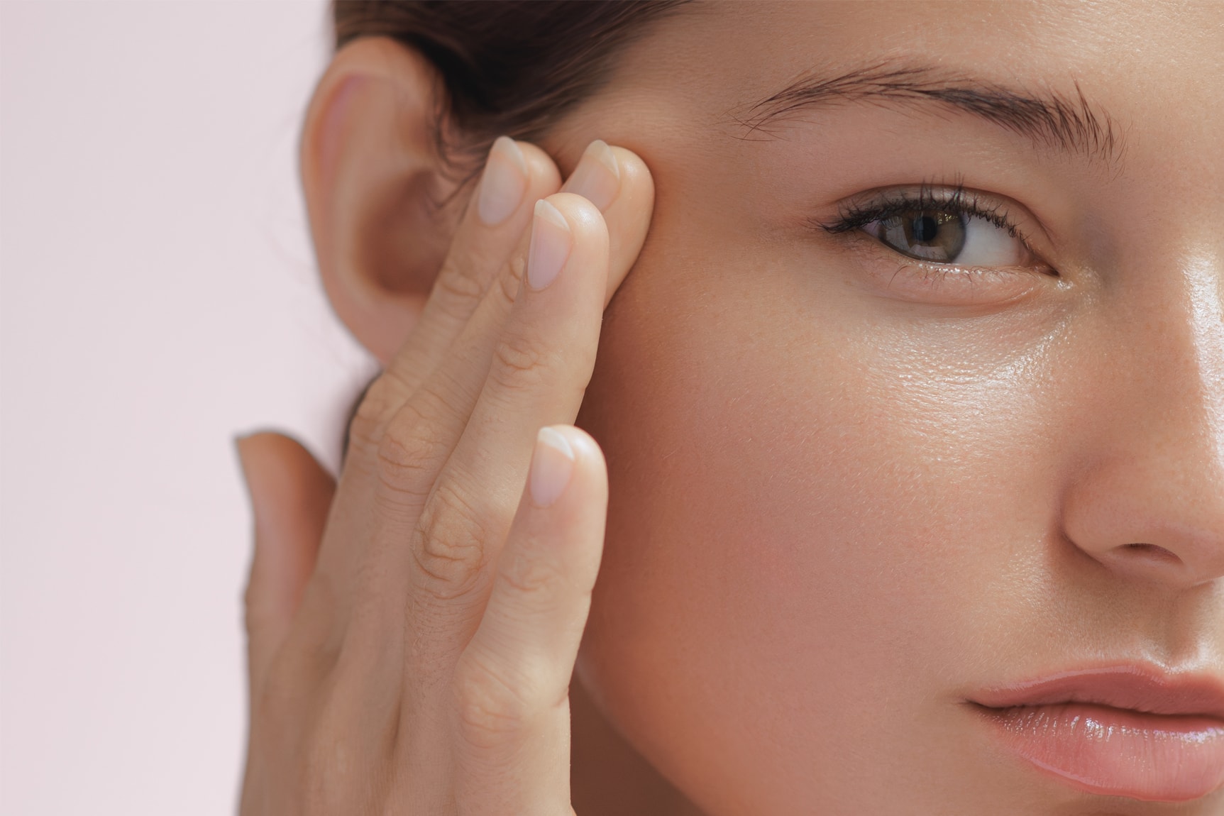 Close up of Womans Face Smooth Texture